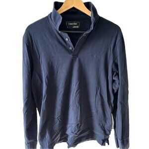 Calvin Klein Men's Regular-Fit Drop Needle Long-Sleeve Polo Shirt size M…